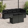 vidaXL Ensemble de canap&eacute; de jardin avec coussin 7 pcs Noir Poly rotin