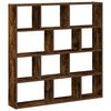 vidaXL &Eacute;tag&egrave;re cube murale 12 compartiments ch&ecirc;ne fum&eacute; bois ing&eacute;nierie