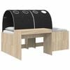 vidaXL Cadre de lit avec tunnel avec &eacute;tag&egrave;re 3 pc Ch&ecirc;ne Sonoma et noir