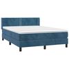 vidaXL Sommier &agrave; lattes de lit et matelas Bleu fonc&eacute; 140x190cm Velours