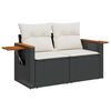 vidaXL Ensemble de canap&eacute; de jardin avec coussin 10 pcs Noir et Cr&egrave;me