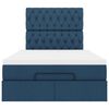 vidaXL Cadre de lit ottoman avec matelas bleu 120x190 cm tissu