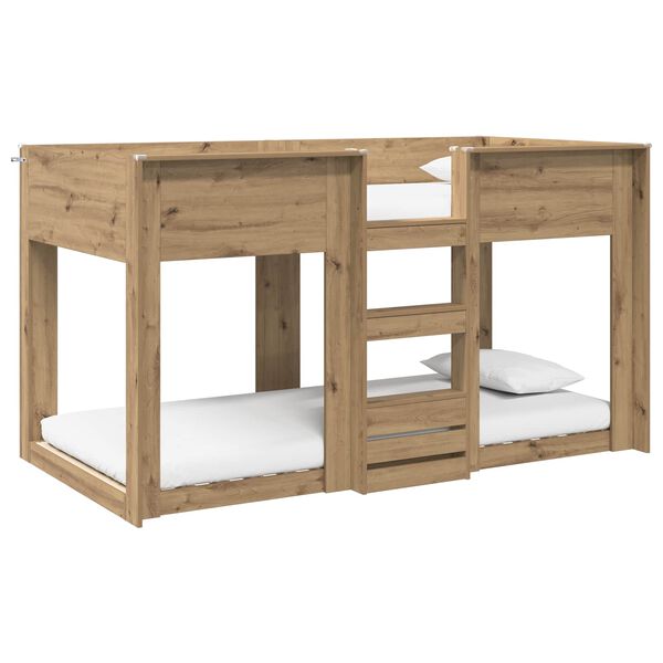 vidaXL Lit Superpos&eacute; pour Enfants Ch&ecirc;ne artisanal 90 x 190 cm