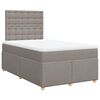 vidaXL Sommier &agrave; lattes de lit avec matelas taupe 120x190 cm tissu