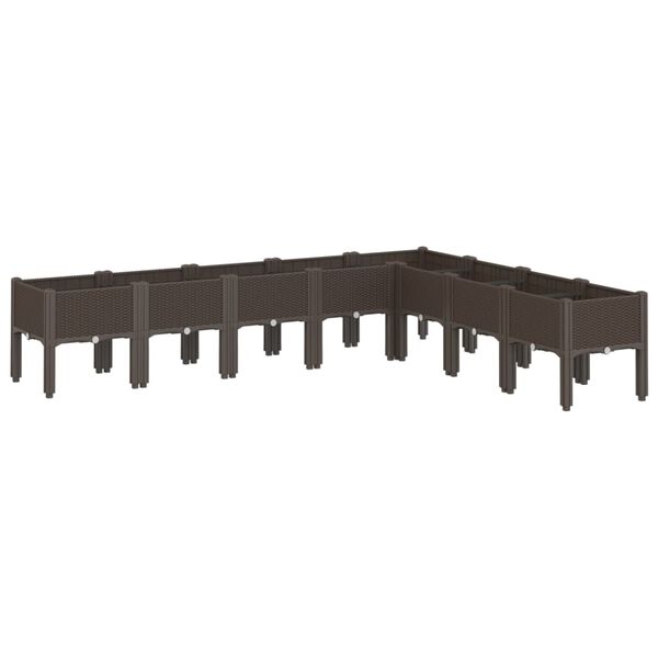 vidaXL Jardinière avec pieds marron 200x160x42 cm PP