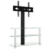 vidaXL Meuble TV d'angle 3 niveaux pour 32-70 pouces noir et argent&eacute;