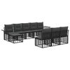 vidaXL Ensemble de canap&eacute;s d'ext&eacute;rieur 9 pcs Noir et Gris fonc&eacute;