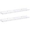 vidaXL &Eacute;tag&egrave;re Murale avec &eacute;tag&egrave;re 2 pcs Marbre blanc 60 x 9 x 3 cm