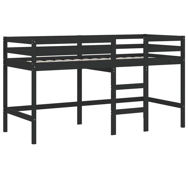 vidaXL Lit mezzanine d'enfants sans matelas avec &eacute;chelle noir 90x200cm