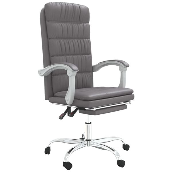 vidaXL Fauteuil inclinable de bureau Gris Similicuir