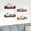 vidaXL &Eacute;tag&egrave;res Murales 4 pcs Bois Ancien 80 x 11,5 x 18 cm