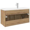 vidaXL Meuble lavabo et bassin int&eacute;gr&eacute; ch&ecirc;ne artisanal bois ing&eacute;nierie