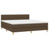 vidaXL Sommier &agrave; lattes de lit avec matelas Marron fonc&eacute; 180x200 cm