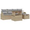 vidaXL Ensemble de canap&eacute; de jardin 6 pc Beige polyrotin