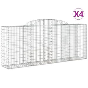 vidaXL Paniers &agrave; gabions arqu&eacute;s 4 pcs 300x50x120/140 cm fer galvanis&eacute;