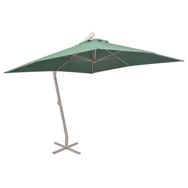 vidaXL Parasol suspendu avec poteau en aluminium 300x300 cm vert
