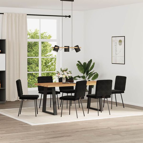 vidaXL Chaises &agrave; manger lot de 6 noir velours