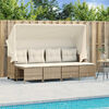 vidaXL Salon de jardin avec coussins 5 pcs beige r&eacute;sine tress&eacute;e