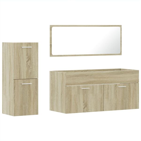 vidaXL Ensemble de meubles de salle de bain 3 pcs ch&ecirc;ne sonoma