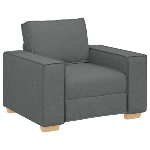 vidaXL Canap&eacute; 3 pcs Gris fonc&eacute; 220 x 80 x 84 cm Tissu en lin m&eacute;lang&eacute;