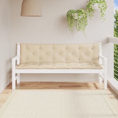 vidaXL Coussins de banc jardin lot de 2 beige 180x50x7 cm tissu Oxford