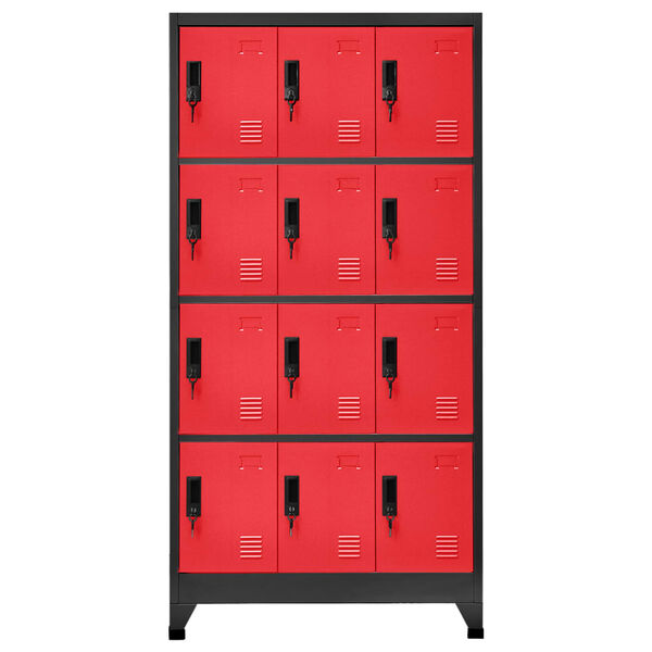 vidaXL Armoire &agrave; casiers Anthracite et rouge 90x45x180 cm Acier