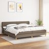 vidaXL Sommier &agrave; lattes de lit avec matelas Taupe 200x200 cm Tissu