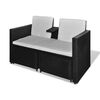 vidaXL Salon de jardin 4 pcs avec coussins R&eacute;sine tress&eacute;e Noir