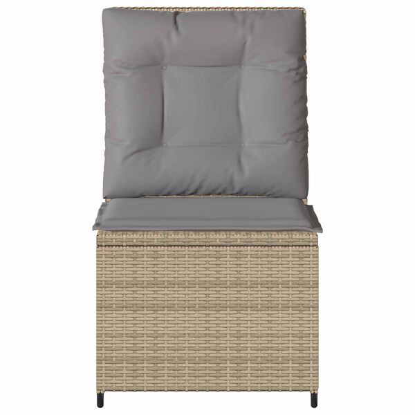vidaXL Canap&eacute; de jardin avec coussin Beige et gris polyrotin