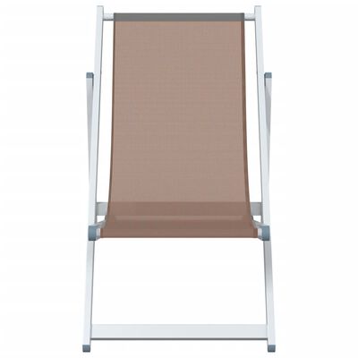 vidaXL Chaises de plage pliantes lot de 2 marron aluminium textilène