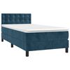 vidaXL Sommier &agrave; lattes de lit avec matelas et LED Bleu fonc&eacute; 90x190cm