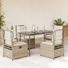 vidaXL Ensemble &agrave; manger de jardin avec coussins 5pcs Beige poly rotin
