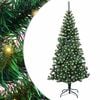 vidaXL Sapin de No&euml;l artificiel pr&eacute;-&eacute;clair&eacute; Vert 210 cm PVC et m&eacute;tal