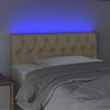 vidaXL T&ecirc;te de lit &agrave; LED Cr&egrave;me 100x7x78/88 cm Tissu