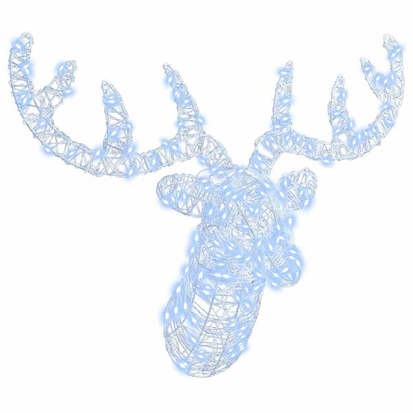 vidaXL T&ecirc;te de Renne Blanc froid 68 x 36.5 x 62.5 cm Acrylique
