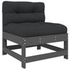 vidaXL Salon de jardin 6 pcs avec coussins gris bois massif