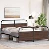 vidaXL Cadre de lit en m&eacute;tal sans matelas ch&ecirc;ne marron 160x200 cm