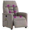 vidaXL Fauteuil de massage inclinable &eacute;lectrique Taupe Tissu