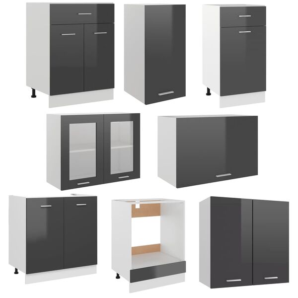 vidaXL Ensemble de meubles de cuisine 8 pcs plan de travail