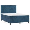 vidaXL Sommier &agrave; lattes de lit et matelas Bleu fonc&eacute; 140x200cm Velours