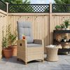 vidaXL Chaise inclinable avec plateau &agrave; th&eacute; 62 x 64 x 112 cm polyrotin