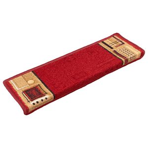 vidaXL Tapis d'escalier autocollants 15 pcs 65x21x4 cm Rouge