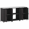 vidaXL Ensemble de rangement cuisine 3 pcs Noir Acier lamin&eacute; &agrave; froid