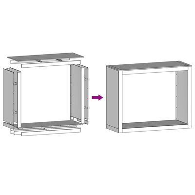 vidaXL Portant de bois de chauffage blanc 100x40x80 cm acier