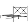 vidaXL Cadre de lit m&eacute;tal sans matelas avec t&ecirc;te de lit noir 100x190cm