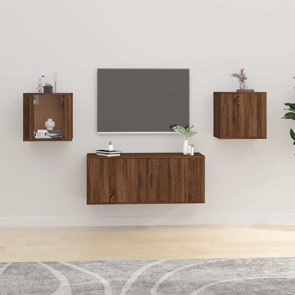 vidaXL Meubles TV muraux 2 pcs Ch&ecirc;ne marron 40x34,5x40 cm