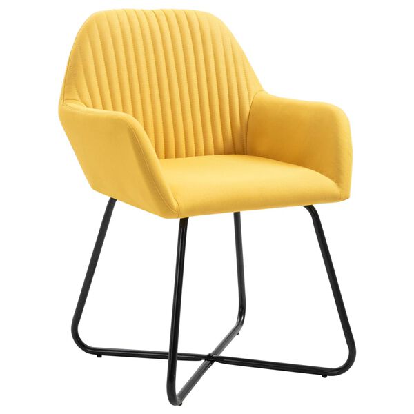 vidaXL Chaises &agrave; manger lot de 2 jaune tissu