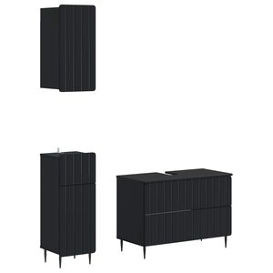 vidaXL Ensemble de meuble de salle de bain 3 pi&egrave;ces ZWOLLE Noir