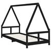 vidaXL Cadre de lit pour enfants noir 80x200 cm bois de pin massif