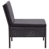 vidaXL Salon de jardin 8 pcs avec coussins r&eacute;sine tress&eacute;e noir